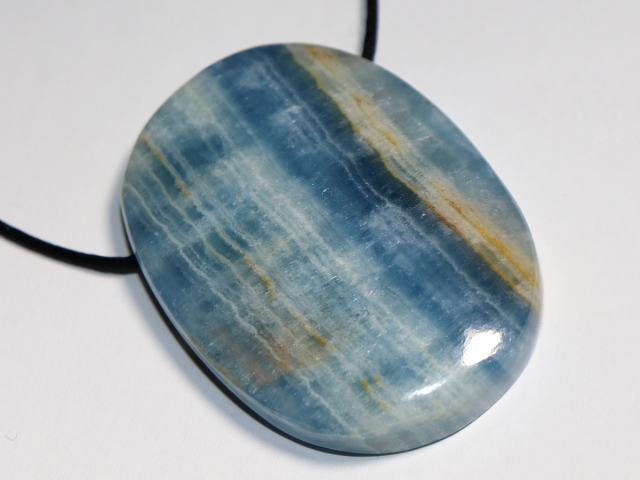 blue aragonite with cord or silver 925