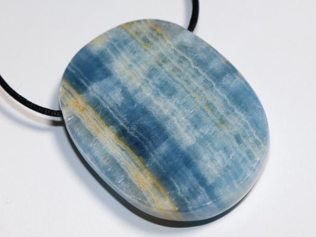 blue aragonite with cord or silver 925