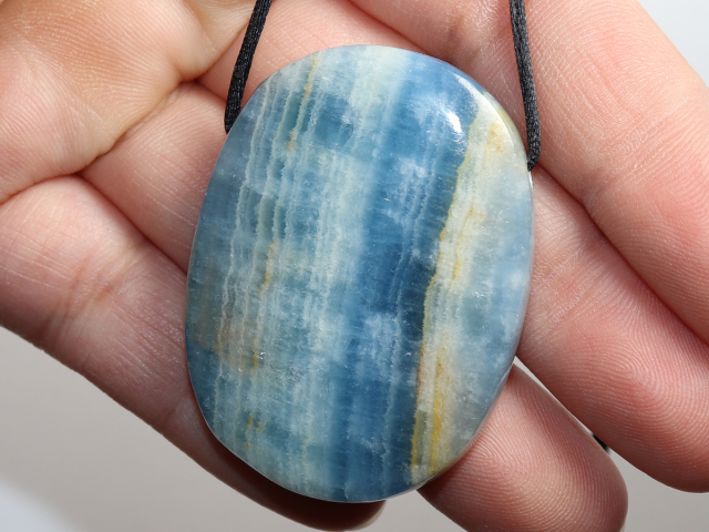 blue aragonite with cord or silver 925