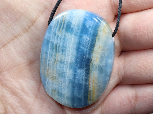 blue aragonite with cord or silver 925