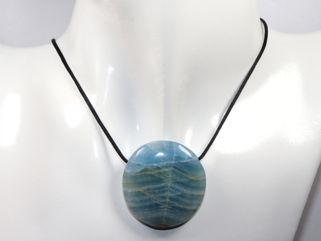 blue aragonite with cord or silver 925