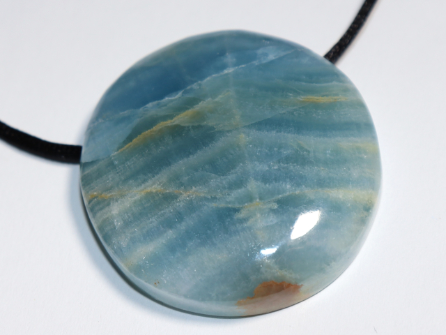 blue aragonite with cord or silver 925