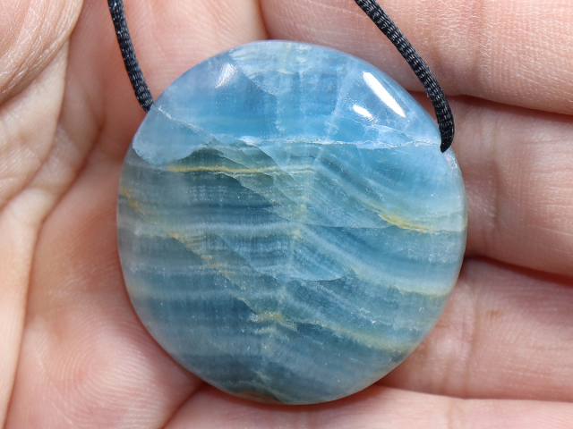 blue aragonite with cord or silver 925