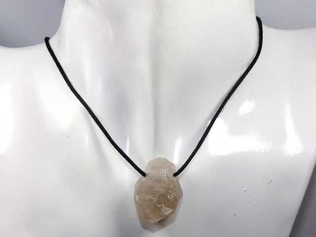 smoky quartz with cord or silver 925