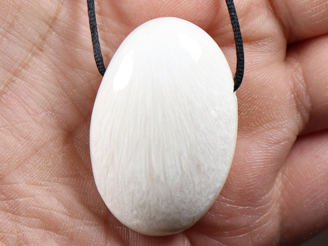 scolecite with cord or silver 925