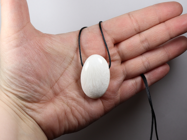 scolecite with cord or silver 925