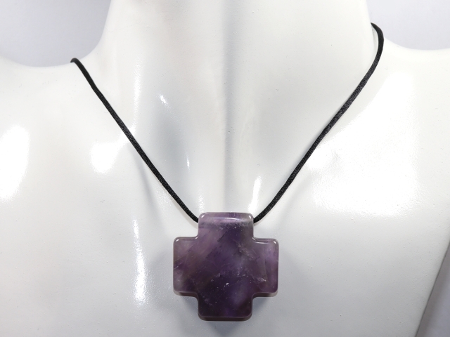 amethyst with cord or silver 925