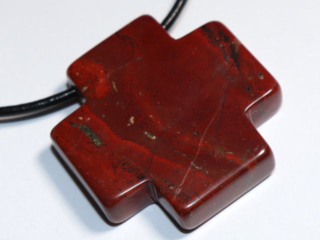 roter Jaspis mit Band oder Silber 925