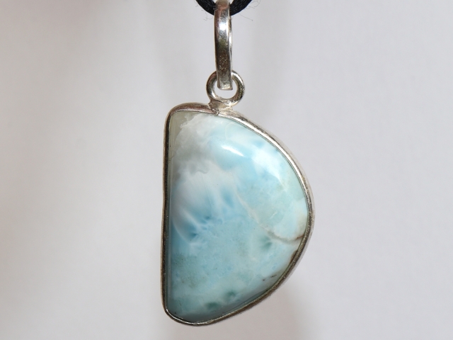 larimar with cord or silver 925