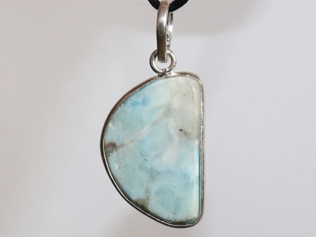 larimar with cord or silver 925