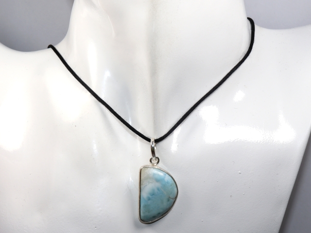 larimar with cord or silver 925
