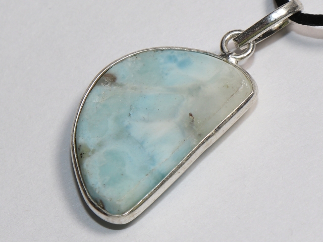 larimar with cord or silver 925