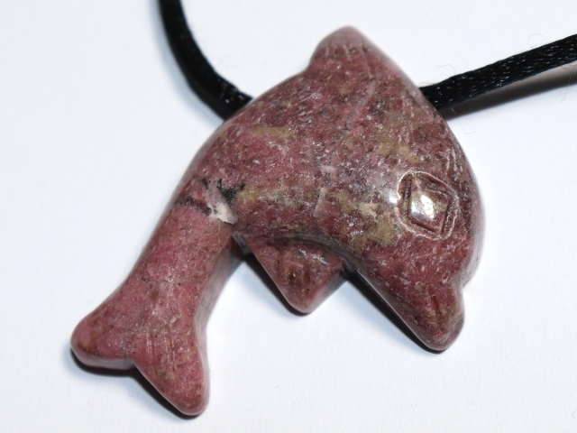 rhodonite with cord or silver 925
