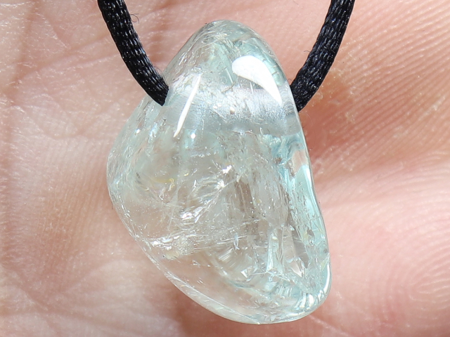 blue topaz with cord or silver 925