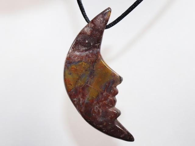 rhodonite with cord or silver 925