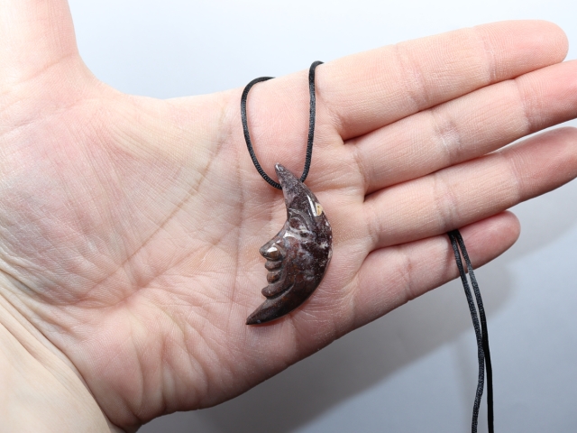 rhodonite with cord or silver 925