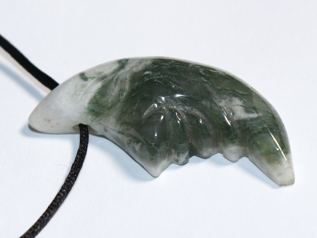 moss agate with cord or silver 925