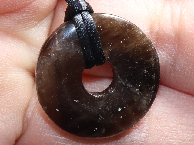 smoky quartz with cord