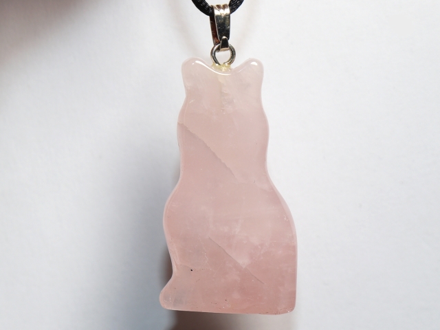rose quartz with cord or silver 925