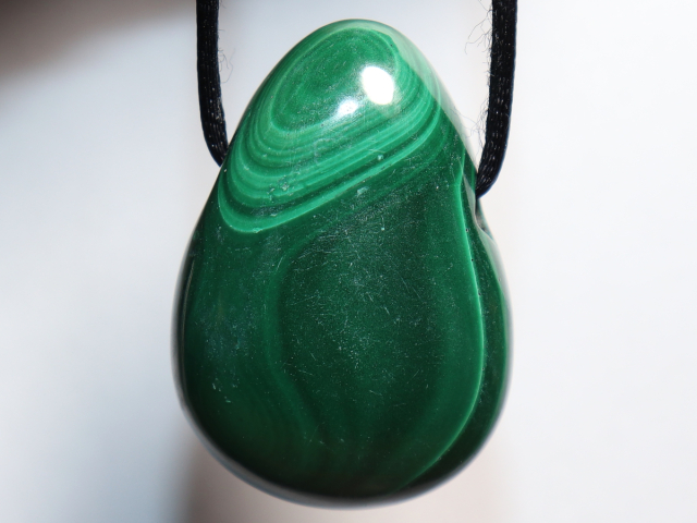 malachite with cord or silver 925