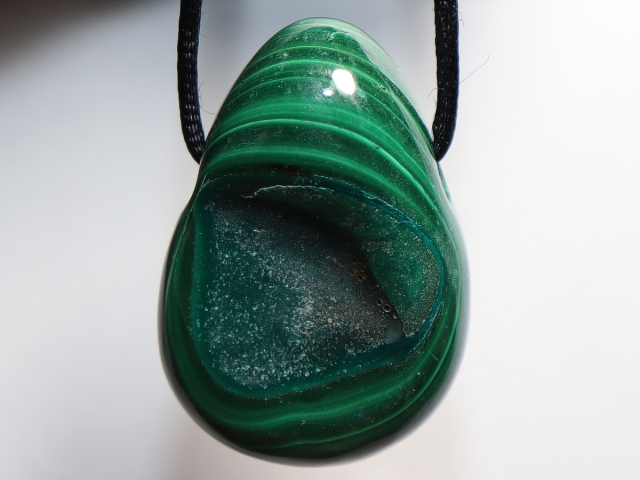 Preview: malachite with cord or silver 925