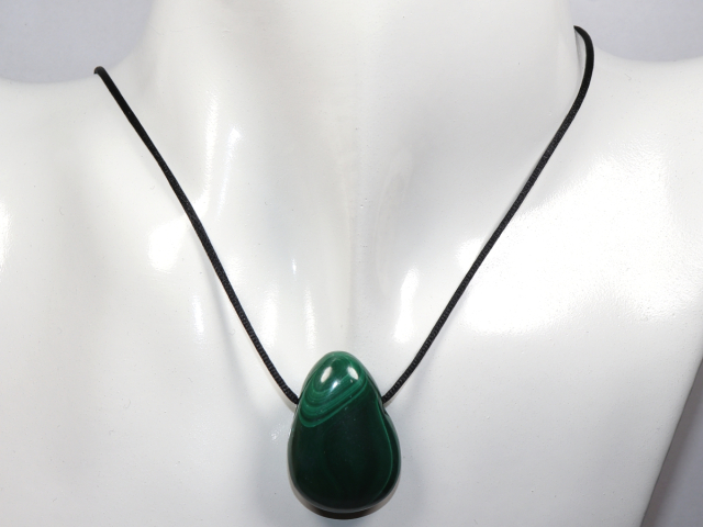 Preview: malachite with cord or silver 925