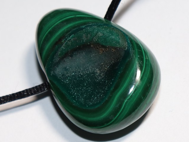 malachite with cord or silver 925