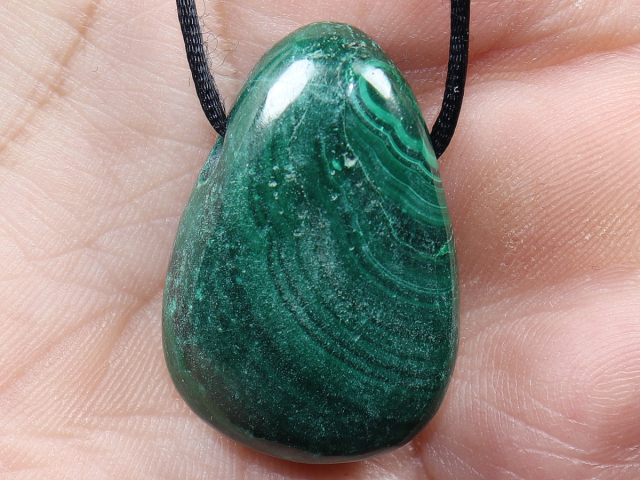 malachite with cord or silver 925