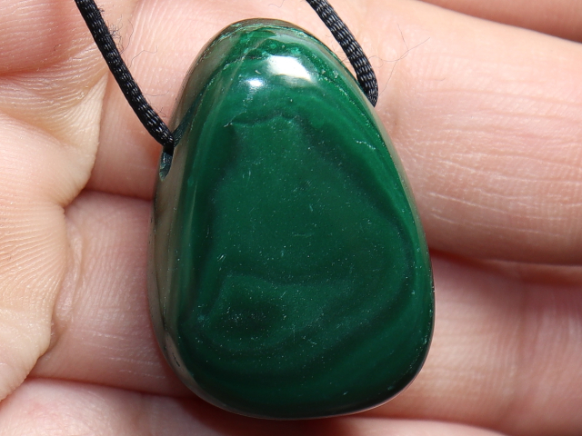 malachite with cord or silver 925