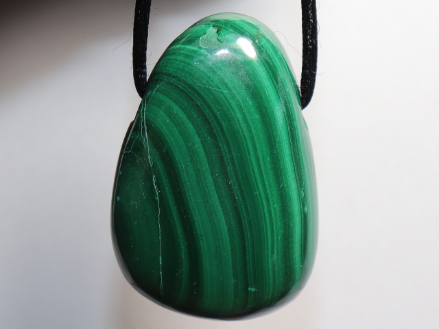 malachite with cord or silver 925