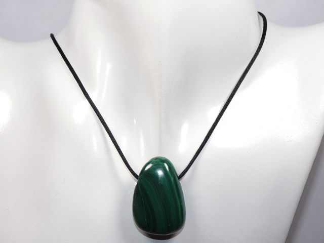 Preview: malachite with cord or silver 925