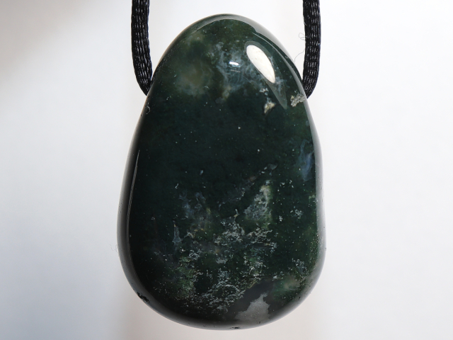 Preview: moss agate with cord or silver 925