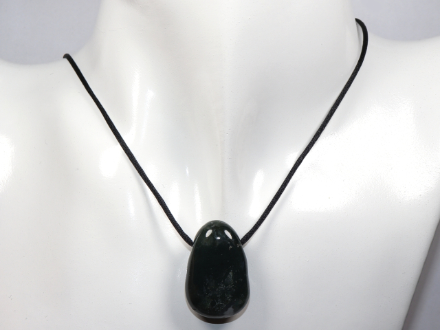 Preview: moss agate with cord or silver 925