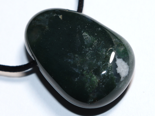 moss agate with cord or silver 925