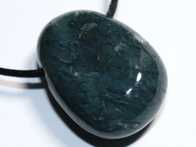 Preview: moss agate with cord or silver 925