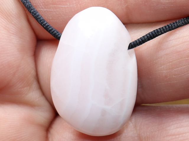 mangano calcite with cord or silver 925