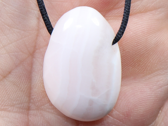 mangano calcite with cord or silver 925