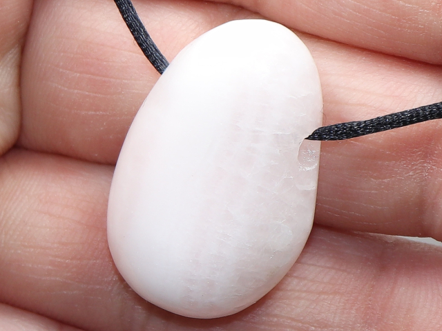 mangano calcite with cord or silver 925