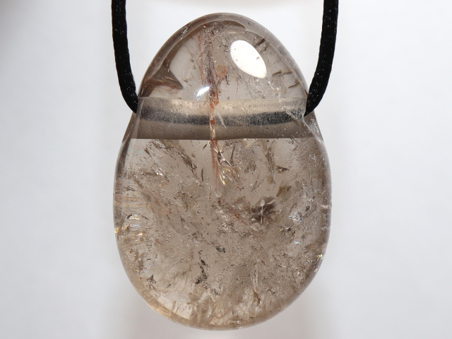 smoky quartz with cord or silver 925