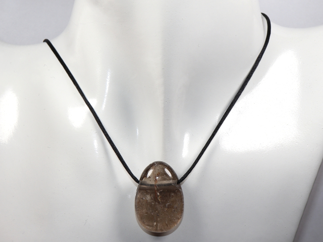 Preview: smoky quartz with cord or silver 925