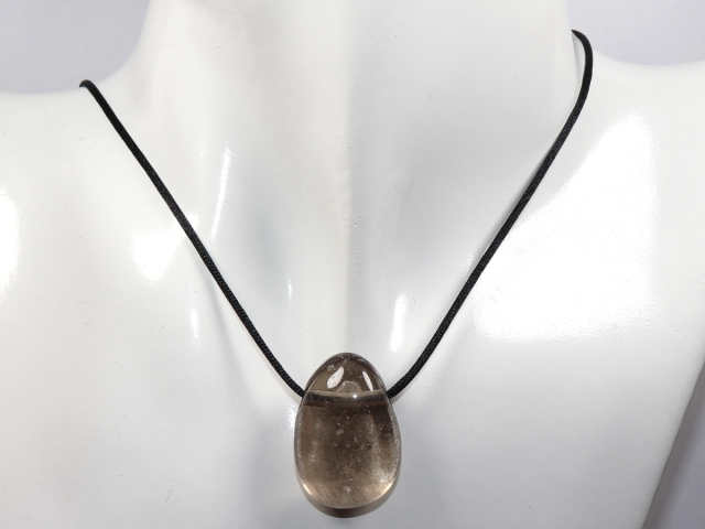 Preview: smoky quartz with cord or silver 925