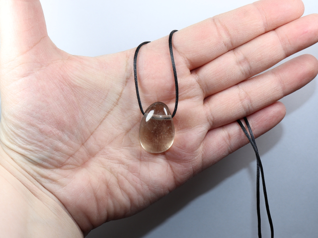 smoky quartz with cord or silver 925