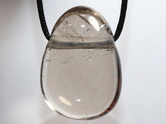 smoky quartz with cord or silver 925