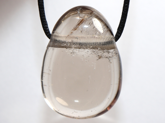 Preview: smoky quartz with cord or silver 925