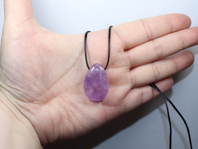 amethyst with cord or silver 925