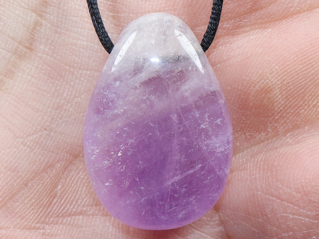 amethyst with cord or silver 925