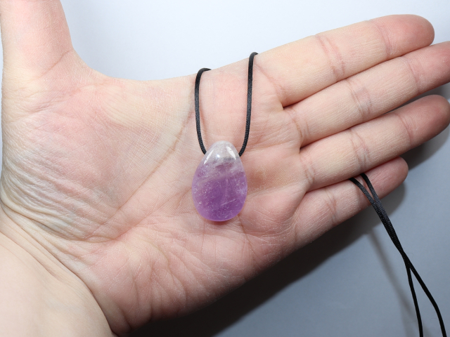 amethyst with cord or silver 925