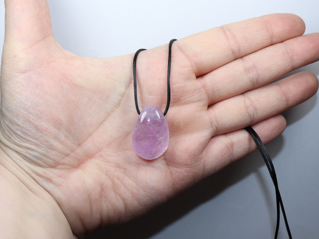 amethyst with cord or silver 925