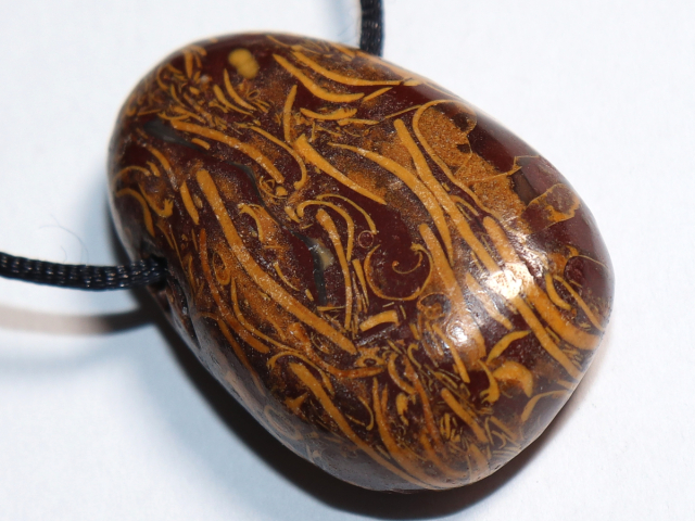 Preview: snake jasper with cord or silver 925