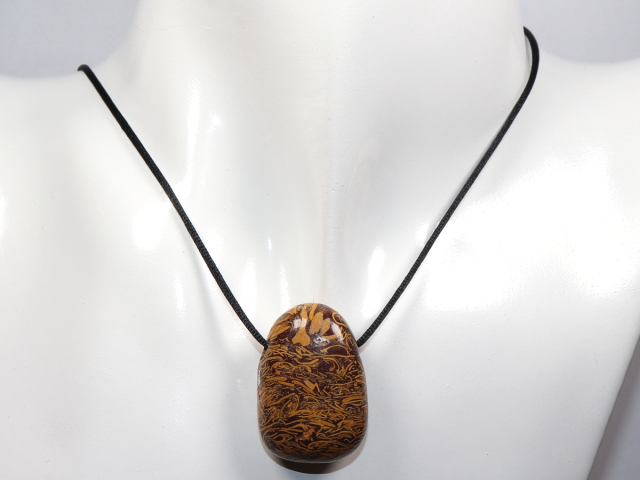 Preview: snake jasper with cord or silver 925